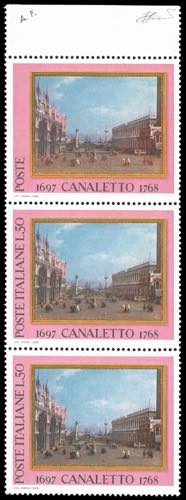1968 - 50 lire Canaletto, striscia ... 