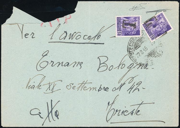 1945 - 50 cent. Monumenti ... 