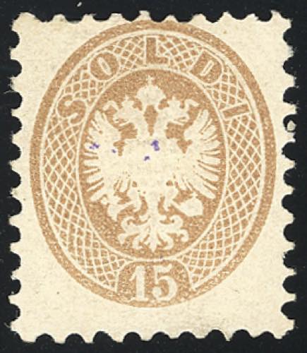 1864 - 15 soldi bruno, dent. 9 1/2 ... 