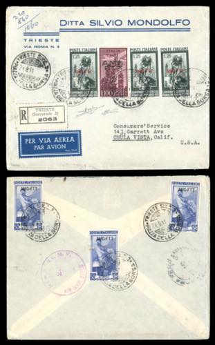 POSTA AEREA 1951 - 1.000 lire ... 