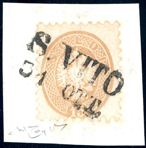 1864 - 15 soldi bruno, dent. 9 1/2 ... 