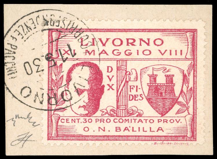 LIVORNO 1930 - 30 cent. Mussolini ... 