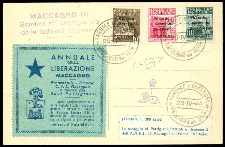 MACCAGNO 1945 - Soprastampati ... 