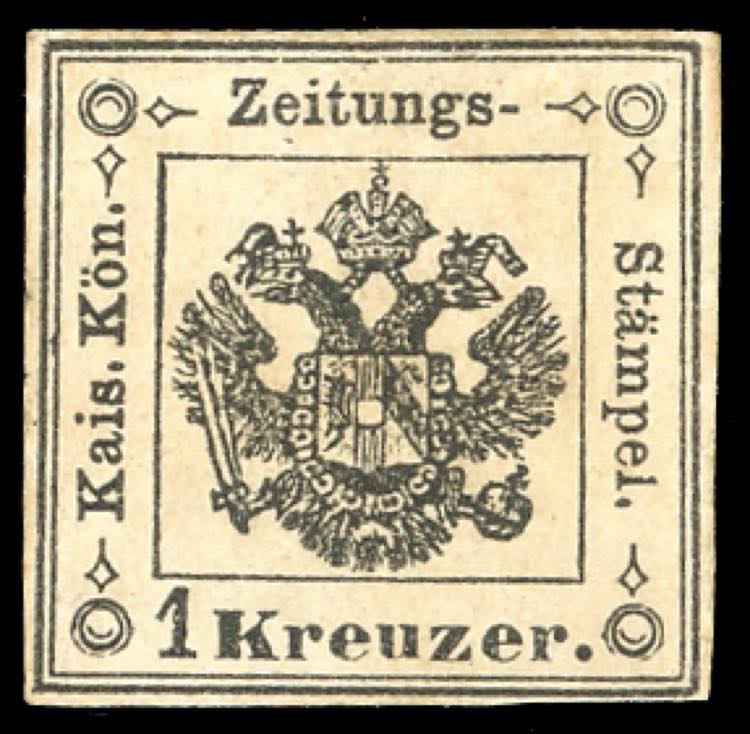 1859 - 1 kr. nero, I tipo (2), ... 