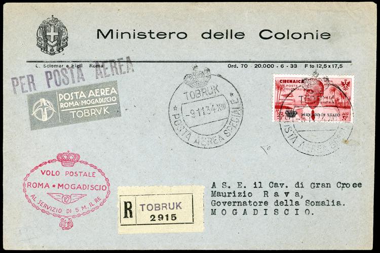 SERVIZIO AEREO 1934 - 25 + 2 lire ... 