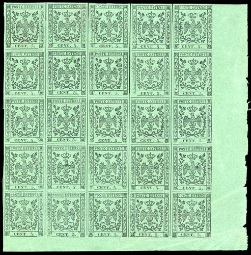 1852 - 5 cent. verde, punto dopo ... 