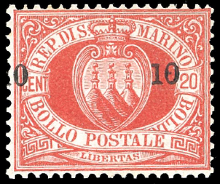 1892 - 10 cent. su 20 cent. (11), ... 