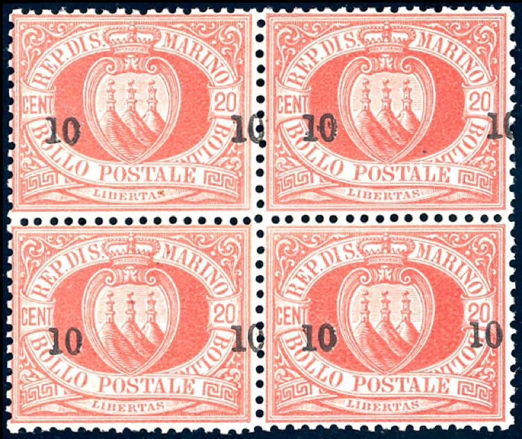 1892 - 10 cent. su 20 cent. (11), ... 