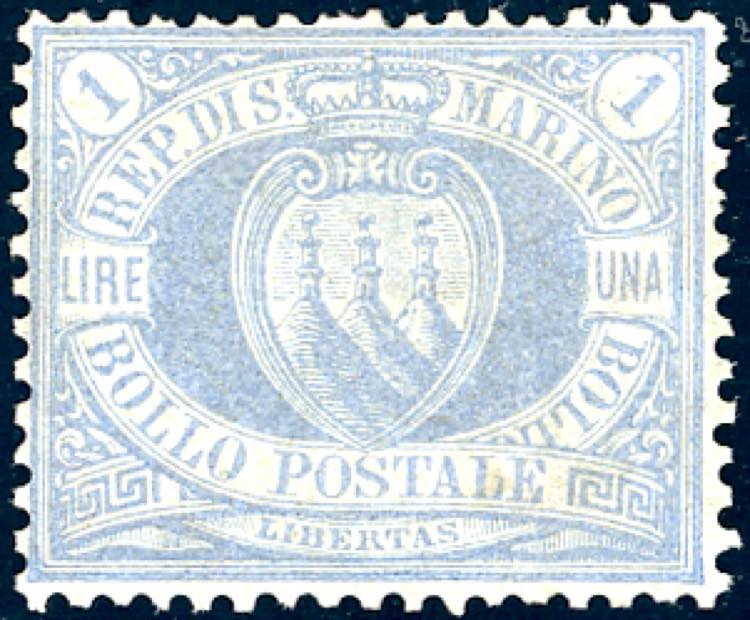 1894 - 1 lira oltremare Stemma ... 