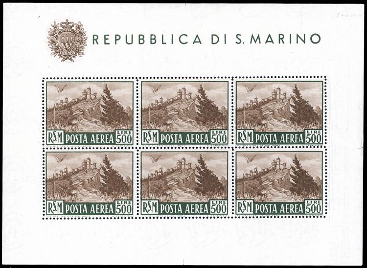 1951 - 500 lire Veduta, foglietto ... 