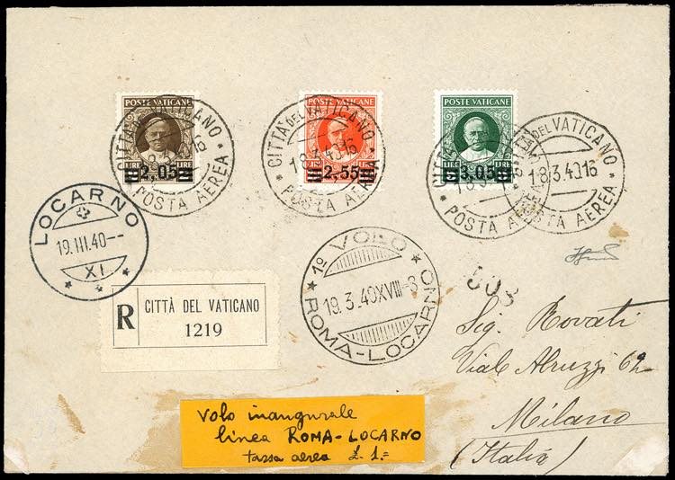 1940 - 2,05 su 2 lire, 2,55 su ... 