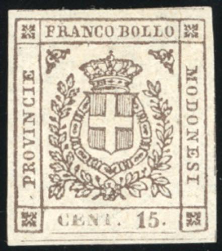 1859 - 15 cent. bruno (13), gomma ... 
