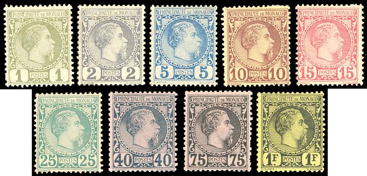 MONACO 1885 - Carlo III, nove ... 