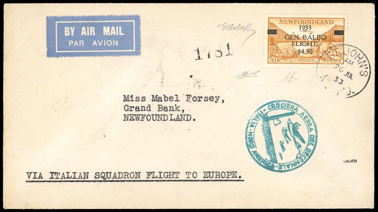 TERRANOVA NEWFOUNDLAND POSTA AEREA ... 