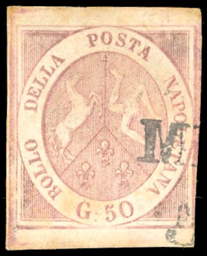 1858 - 50 grana rosa brunastro ... 