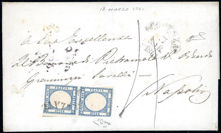 1861 - 2 grana azzurro (20b), ... 