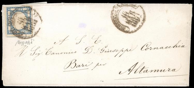 1861 - 2 grana azzurro chiaro ... 