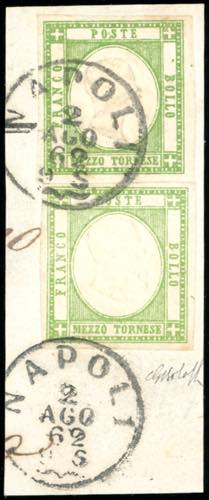 1861 - 1/2 tornese verde, 1/2 ... 