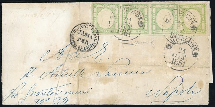 1861 - 1/2 tornese verde, striscia ... 