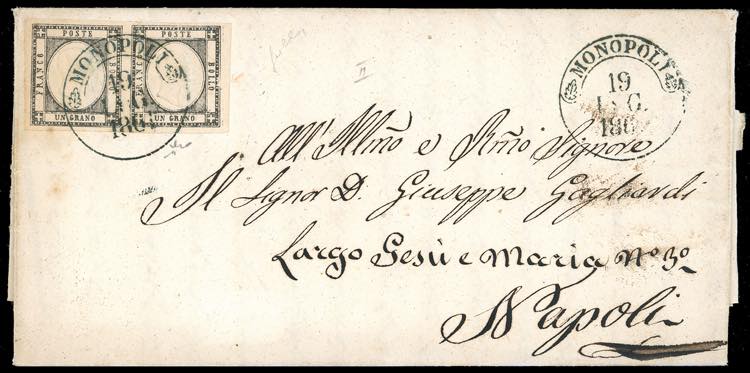 1861 - 1 grano nero (19), coppia ... 
