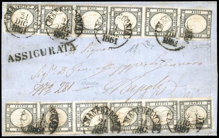 1861 - 1 grano nero (19), due ... 