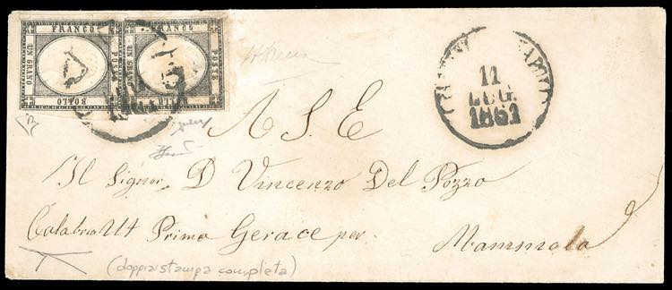 1861 - 1 grano nero, DOPPIA ... 