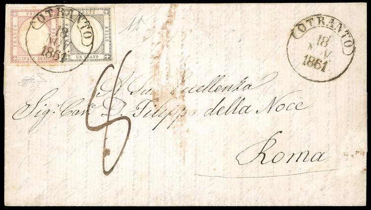 1861 - 1 grano grigio, 5 grana ... 