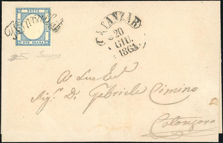 1861 - 2 grana azzurro (20), ... 