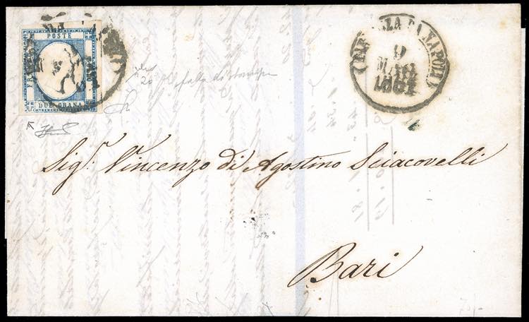 1861 - 2 grana azzurro chiaro ... 
