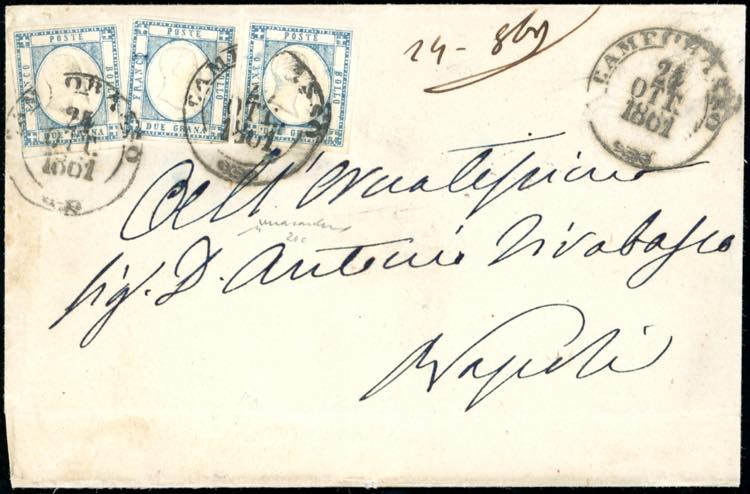 1861 - 2 grana azzurro ardesia ... 