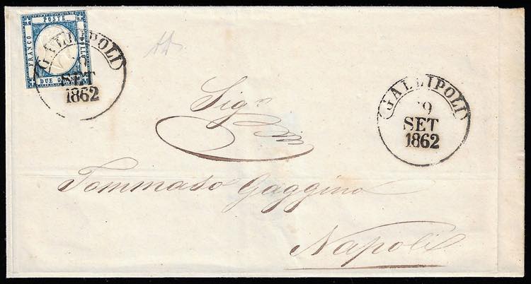 1862 - 2 grana azzurro oltremare ... 