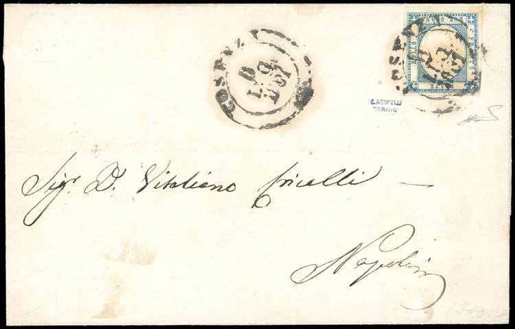 1861 - 2 grana azzurro chiaro, ... 