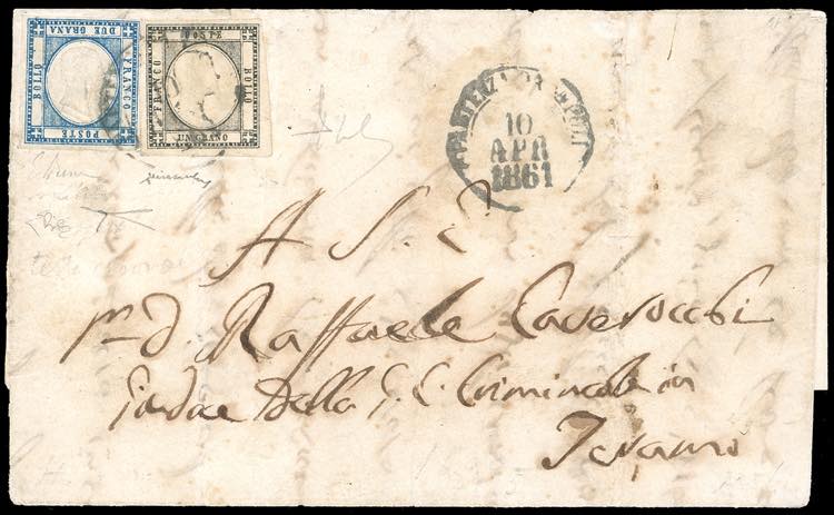 1861 - 2 grana azzurro chiaro, ... 