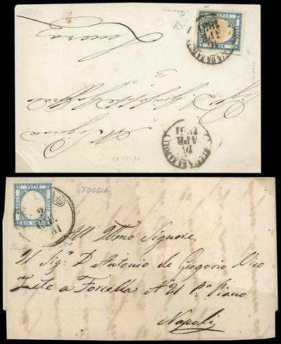 1861 - 2 grana azzurro chiaro, due ... 