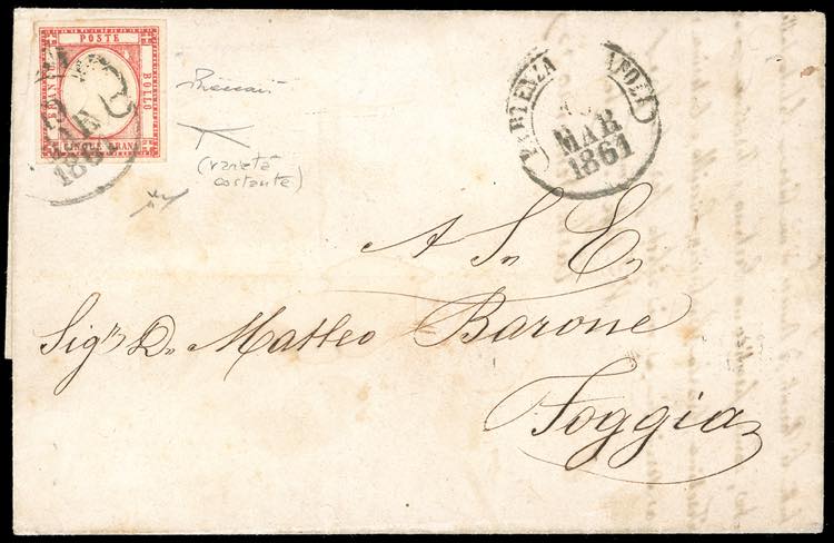 1861 - 5 grana rosso carminio ... 