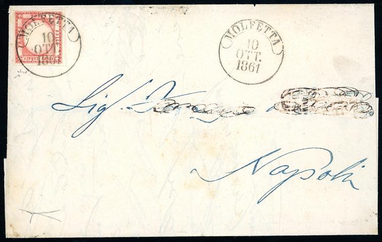 1861 - 5 grana rosso carminio ... 