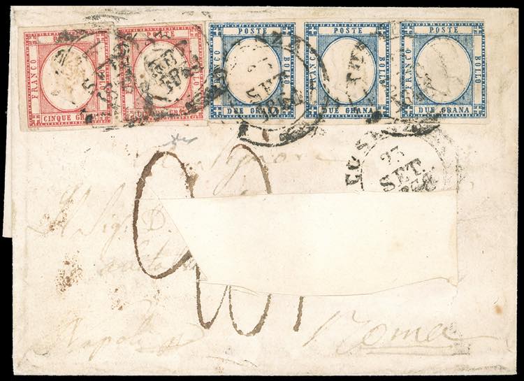 1861 - 5 grana rosso carminio, ... 