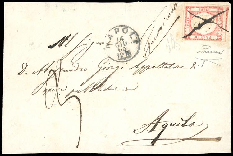 1863 - 5 grana rosso carminio ... 