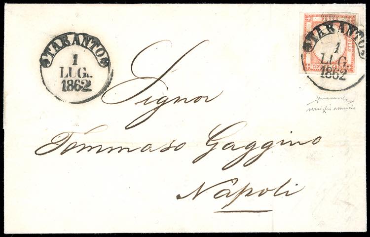 1862 - 5 grana vermiglio arancio ... 