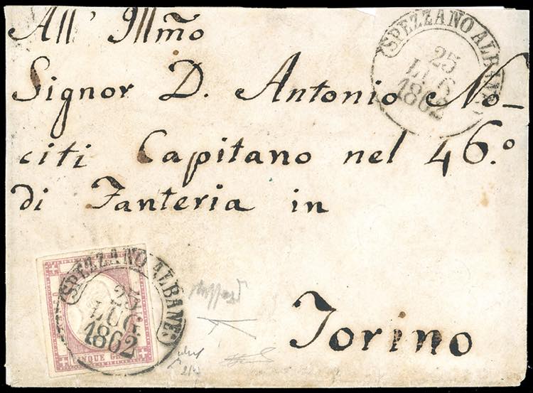 1862 - 5 grana lilla scuro (21d), ... 