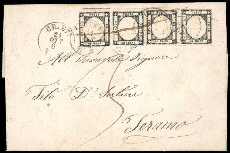 1862 - 1 grano nero intenso (19c), ... 