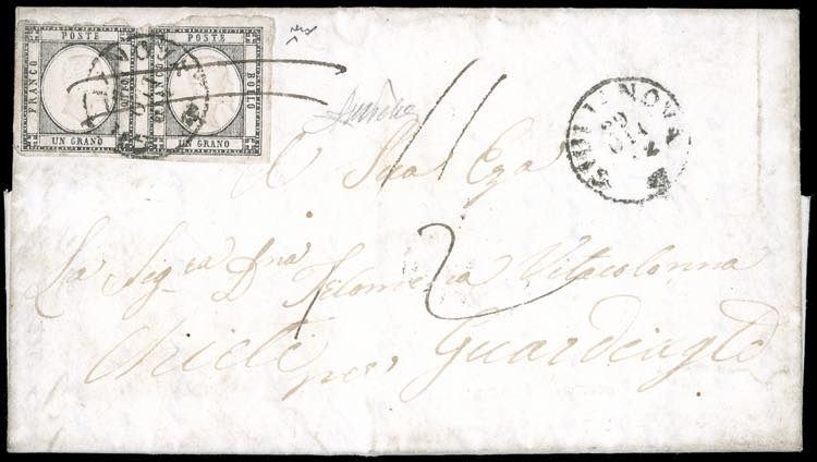 1862 - 1 grano nero (19), coppia ... 