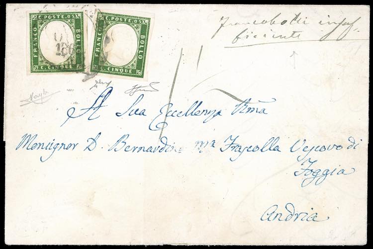 1862 - 5 cent. verde scuro V ... 