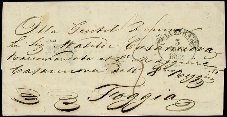 1862 - Lettera non affrancata da ... 