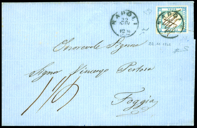 1862 - 2 grana azzurro (20b), ... 