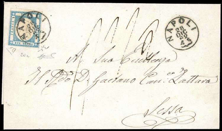 1862 - 2 grana celeste (20a), ... 