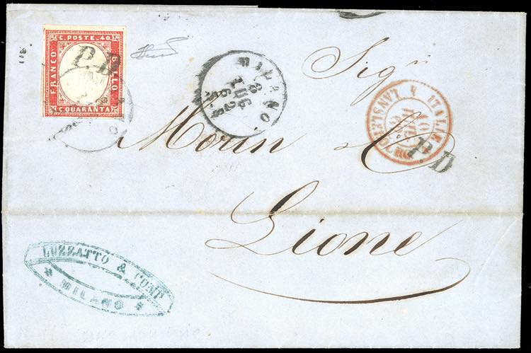 SARDEGNA-FRANCIA 1862 - 40 cent. ... 