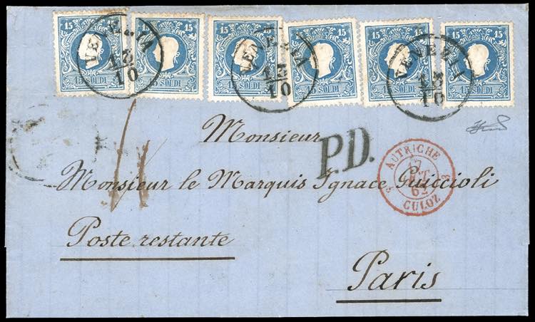 LOMBARDO VENETO-FRANCIA 1862 - 15 ... 