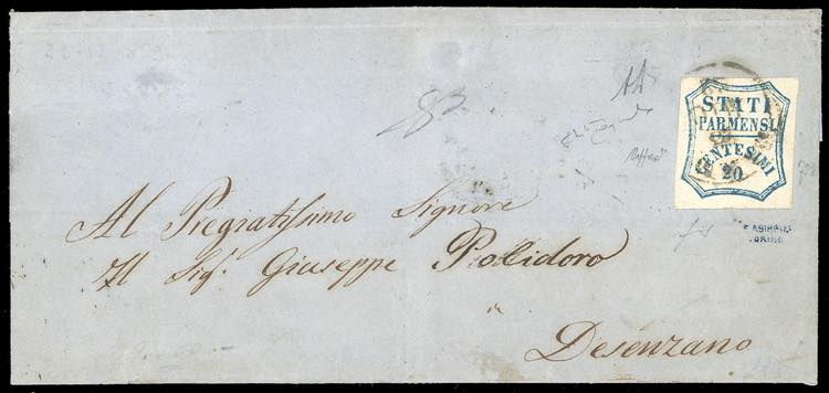 1859 - 20 cent. azzurro (15), ... 