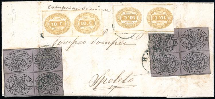 1866 - 1/2 baj violetto (1Aa), due ... 
